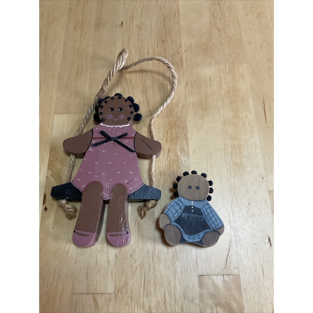 Kids Wooden Handmade Hand‎ Painted Wall Shelf Decor African Pair Cottage 87
